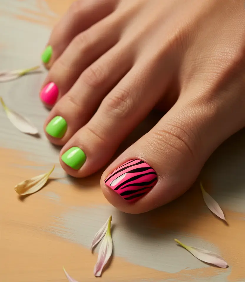 Cute Toe Nail Designs to Try Summer 2025 - Neon Jungle Vibes