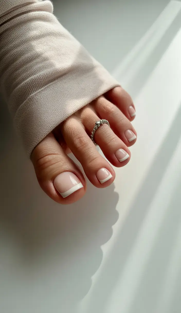 Cute Toe Nail Designs to Try Summer 2025 Elegant French Square with a Modern Twist