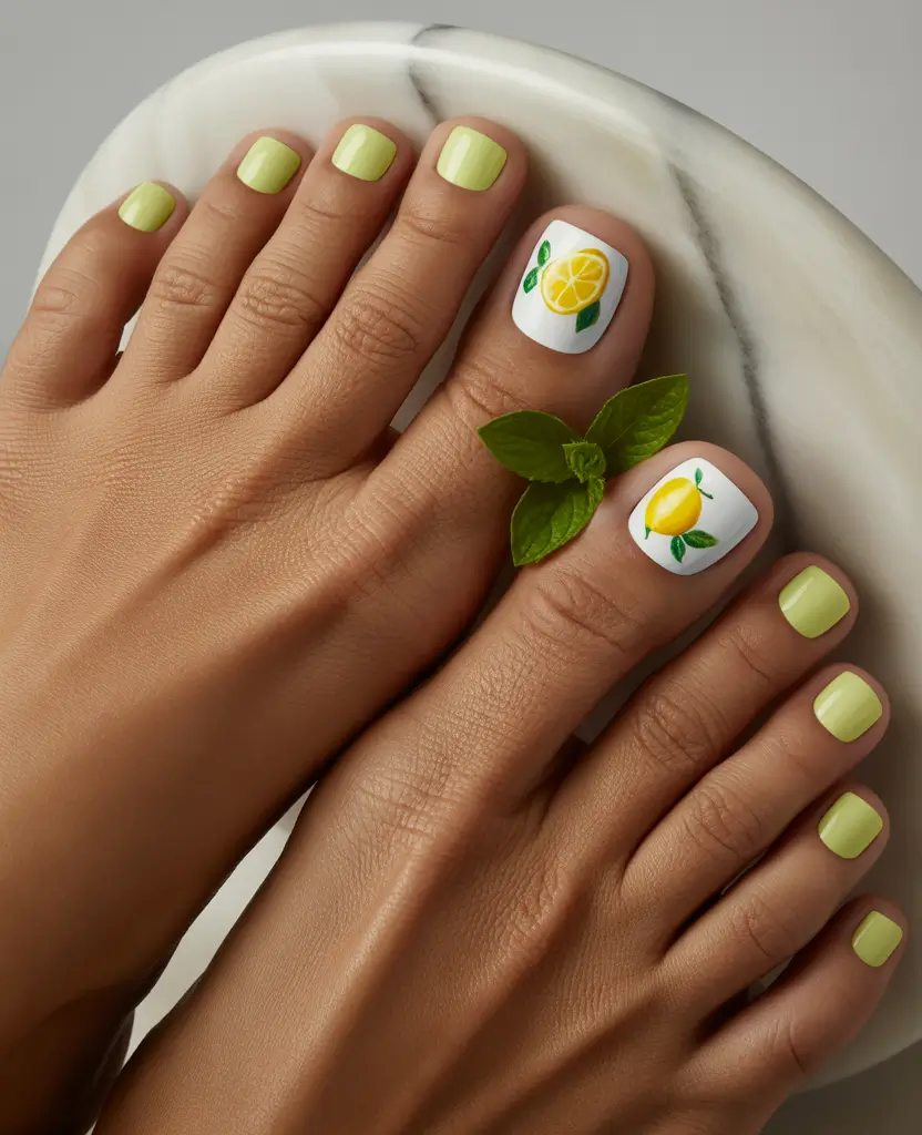 Cute Toe Nail Designs to Try Summer 2025 Fresh Citrus Vibes – Lemon Delight