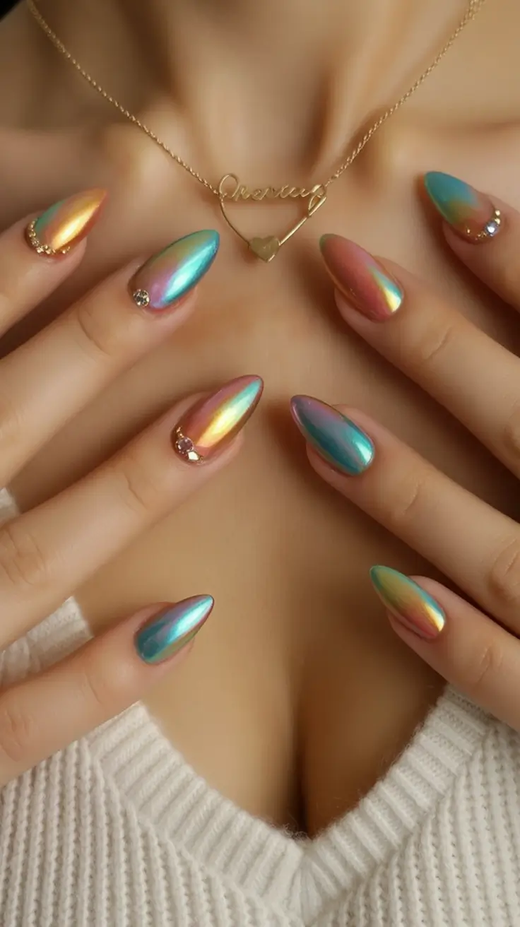 Summer 2025 Chrome Rainbow with Crystal Accents