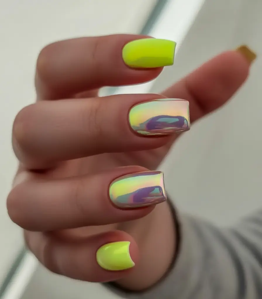 Cutest Nail Ideas for Summer 2025 - Holographic Neon That Screams Hot Girl Summer