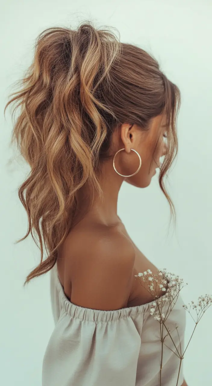 Effortless Pool Day Hairstyles - Simple Summer 2025 Looks Romantic Summer Ponytail