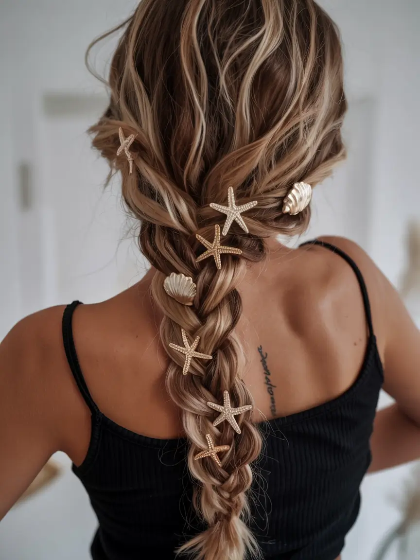 Effortless Pool Day Hairstyles - Simple Summer 2025 Looks Ocean-Treasure Braid