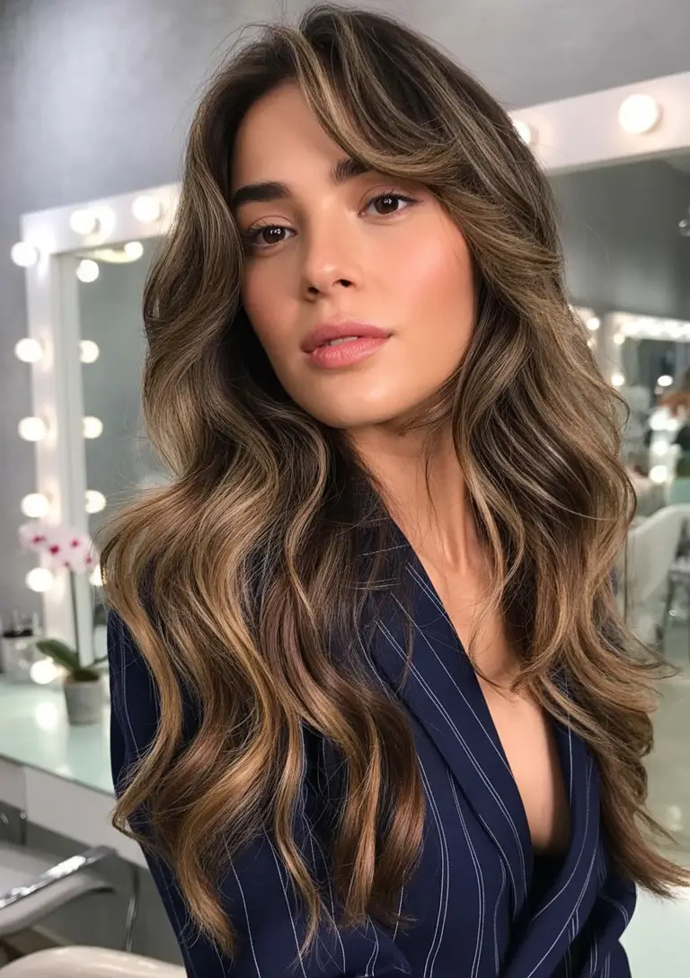 Flattering Haircuts for Round Faces - Summer Looks 2025+Loose Waves with Balayage Dimension