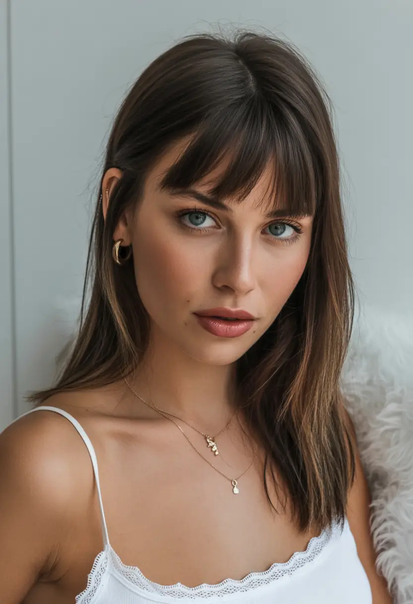 Flattering Oval-Face Haircuts to Try Summer 2025 Trends+Effortless Mid-Length Cut with Wispy Bangs