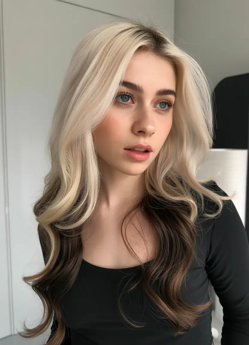 Flattering Oval-Face Haircuts to Try Two-Tone Drama Meets Volume Layers