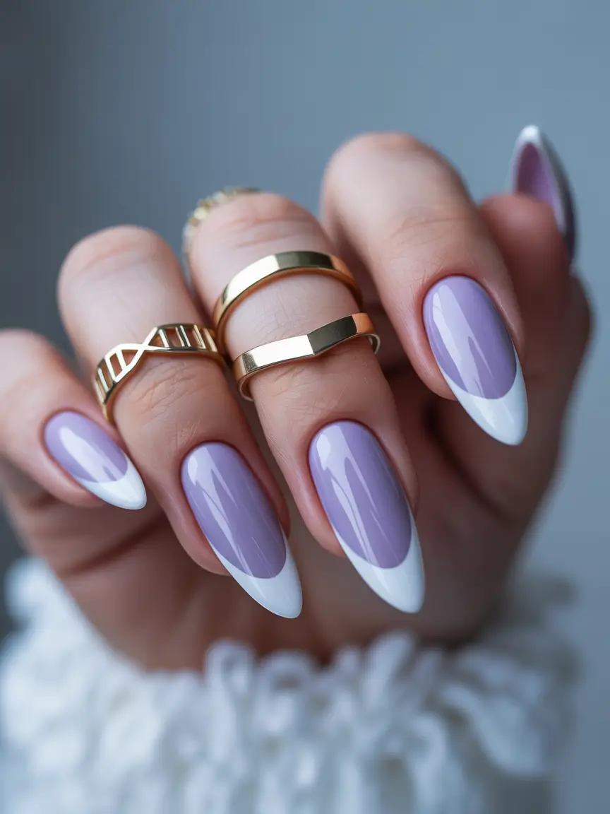 French Tip Nails with a Summer 2025 Twist - Lavender French Tips