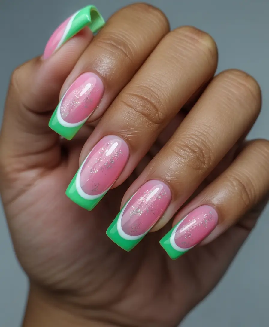 French Tip Nails with a Summer 2025 Twist - Fresh Mint French Tips
