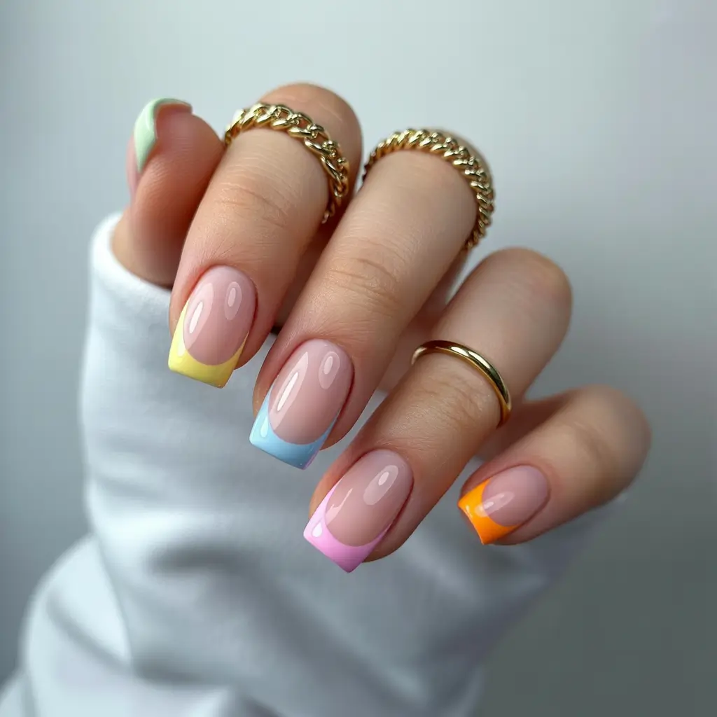 French Tip Nails with a Summer 2025 Twist - Pastel Dream French Tips