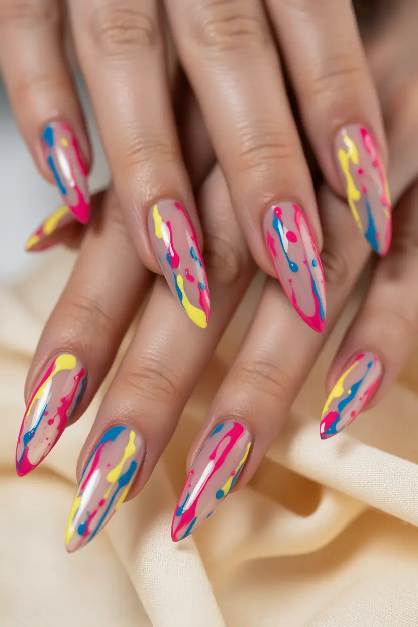 Fresh Nail Ideas to Try This May 2025 Color Splash Drip