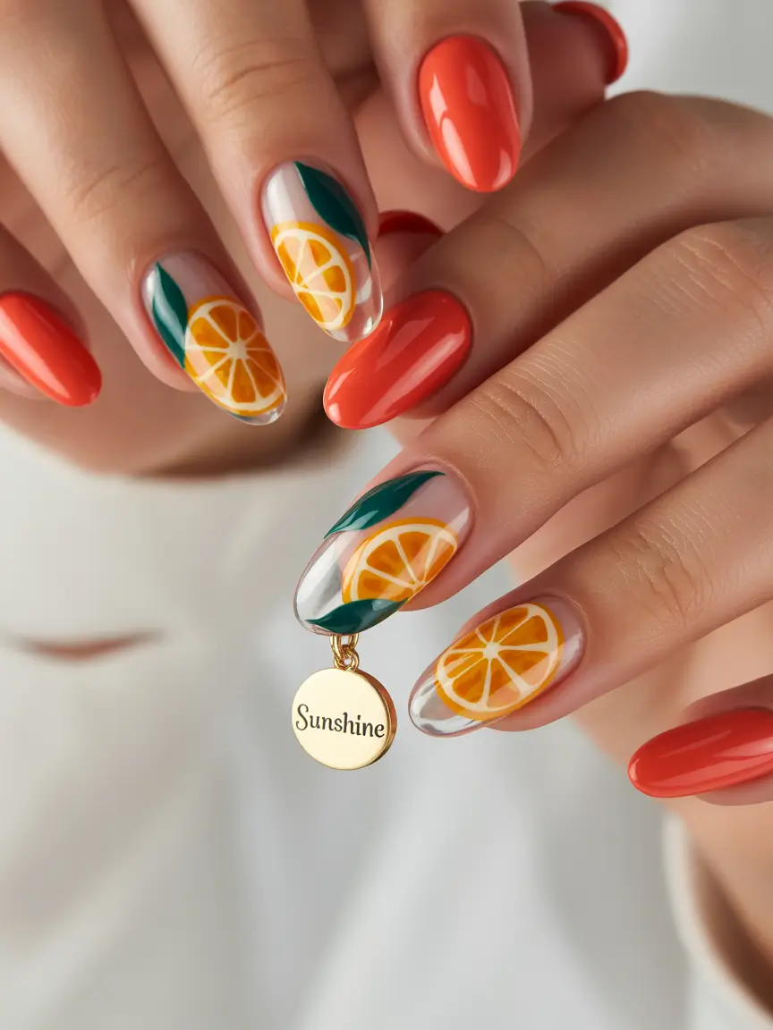 Fresh Nail Ideas to Try This May 2025 Citrus Orange Design