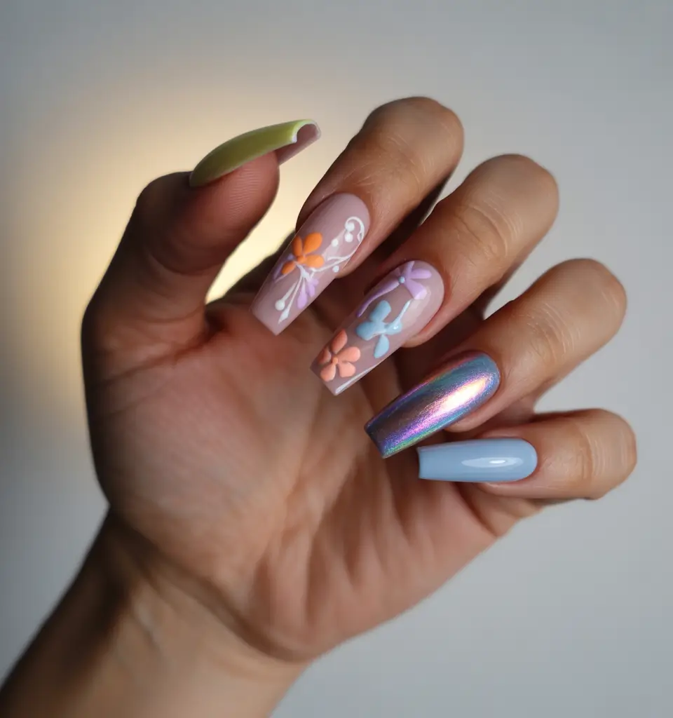 Fresh Nail Ideas to Try This May 2025 - Pastel Garden Party
