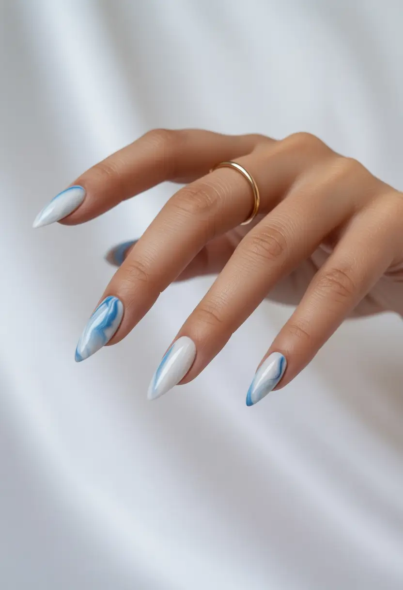Fresh Nail Inspo for Summer 2025 Chill Marble Drift