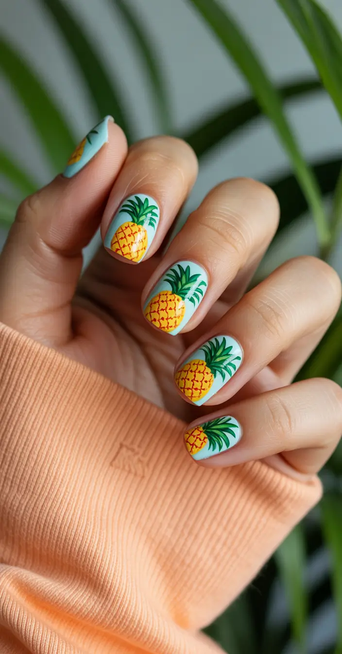Nail Inspo 2025 the Fresh Pineapple Punch