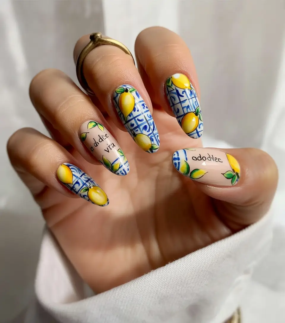 Fresh Nail Inspo for Summer 2025 Lemon Amalfi Dream