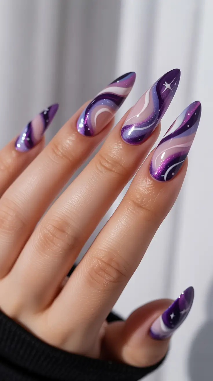 Fresh Nail Inspo for Summer 2025 Galactic Vortex