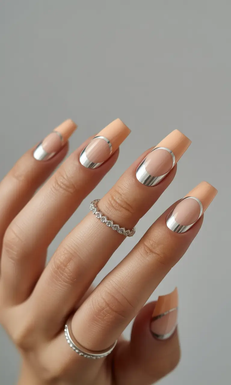 Fresh Nail Inspo for Summer 2025: Chrome Peach French