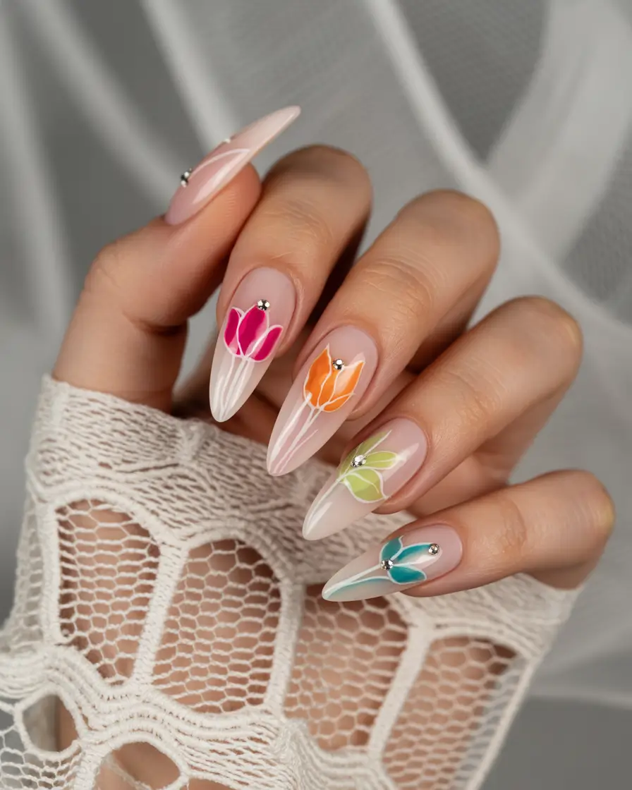 Fresh Nail Inspo for Summer 2025 Tulip Parade