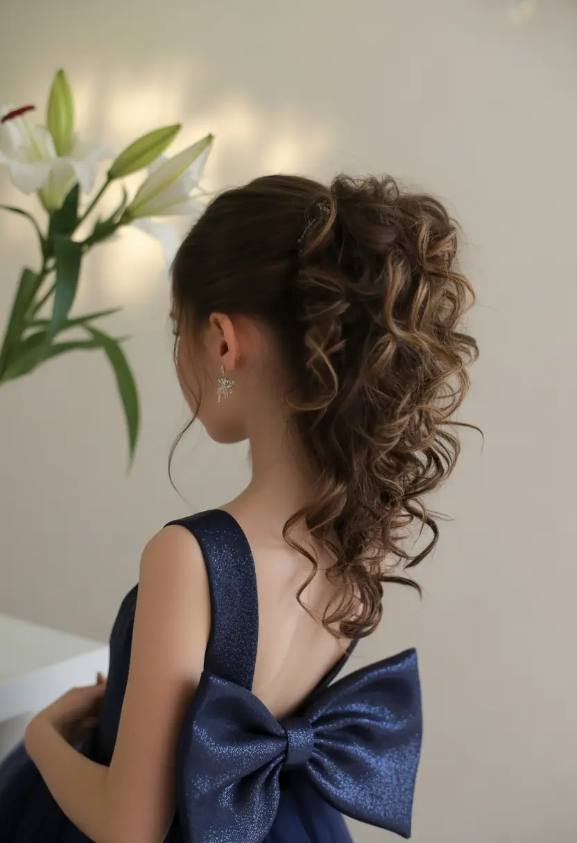 Fresh Summer Hairstyles for Teen Girls 2025 Curled Volume Ponytail With Elegance
