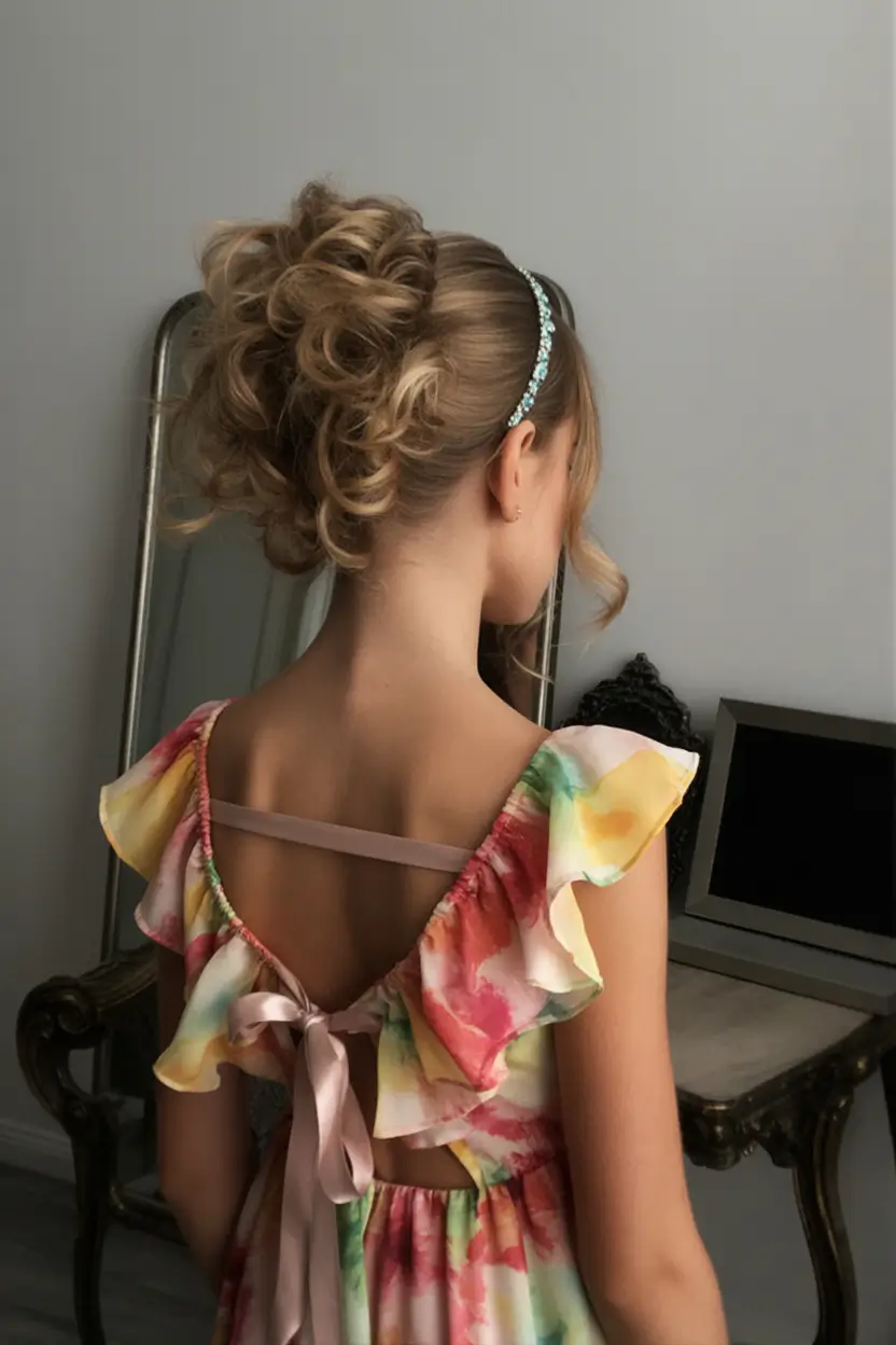 Fresh Summer Hairstyles for Teen Girls 2025 Playful Summer Puff With Headband Glam