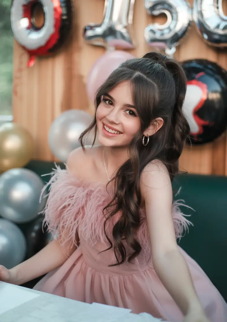 Fresh Summer Hairstyles for Teen Girls 2025 Glossy Half-Up with Soft Celebration Curls