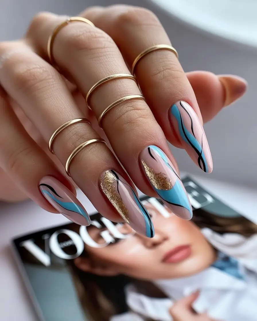 Fun Summer Nail Art Ideas 2025 Modern Abstract Elegance