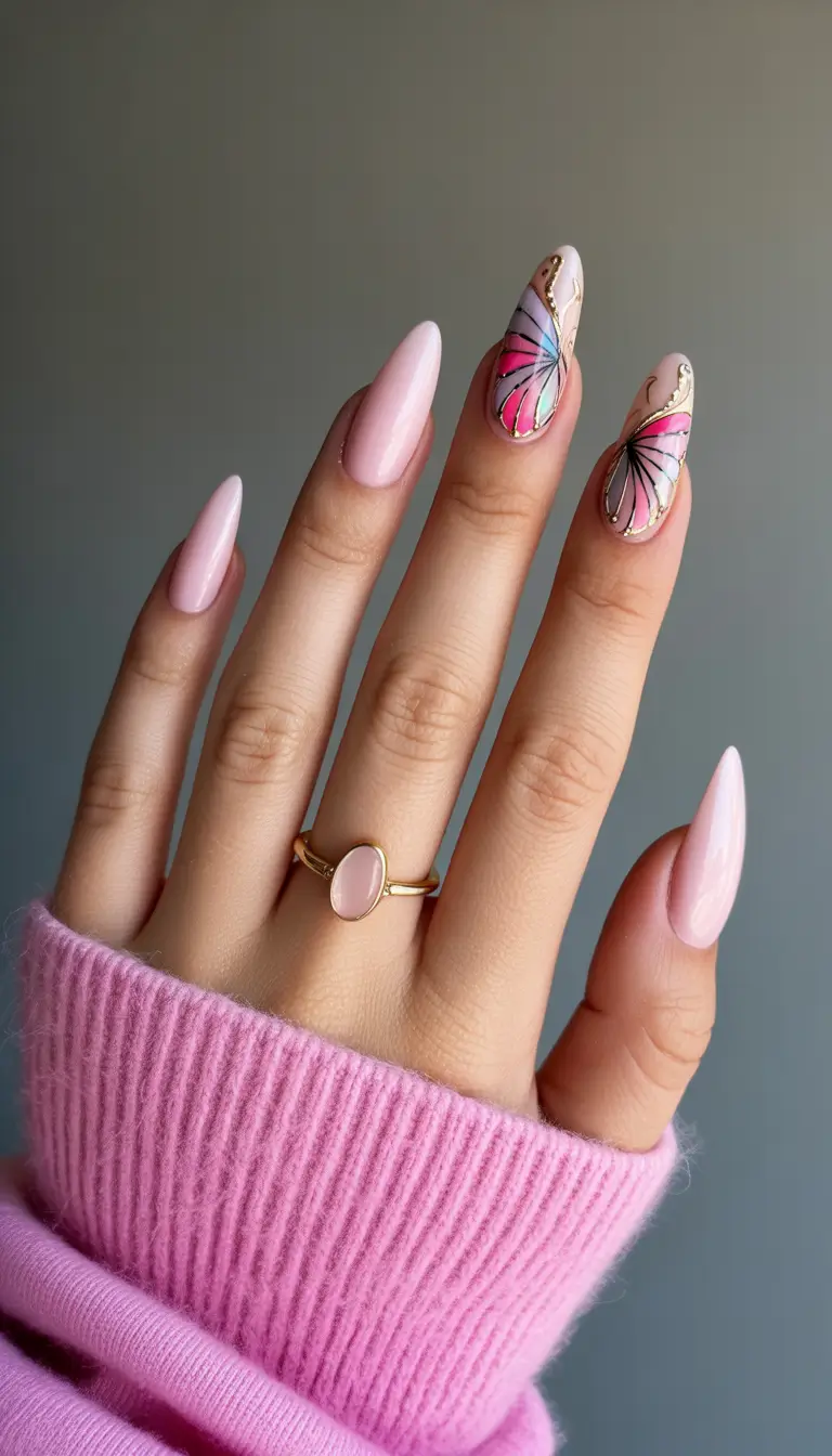 Fun Summer Nail Art Ideas 2025 Butterfly Elegance