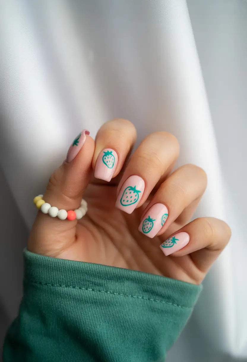 Glossy Gel Nail Designs for Summer 2025 - Strawberry Chic