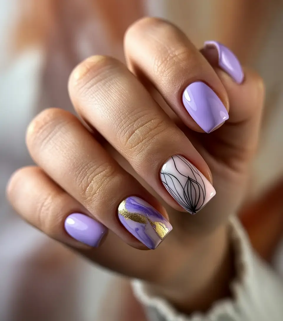 Glossy Gel Nail Designs for Summer 2025 - Lavender Luxe