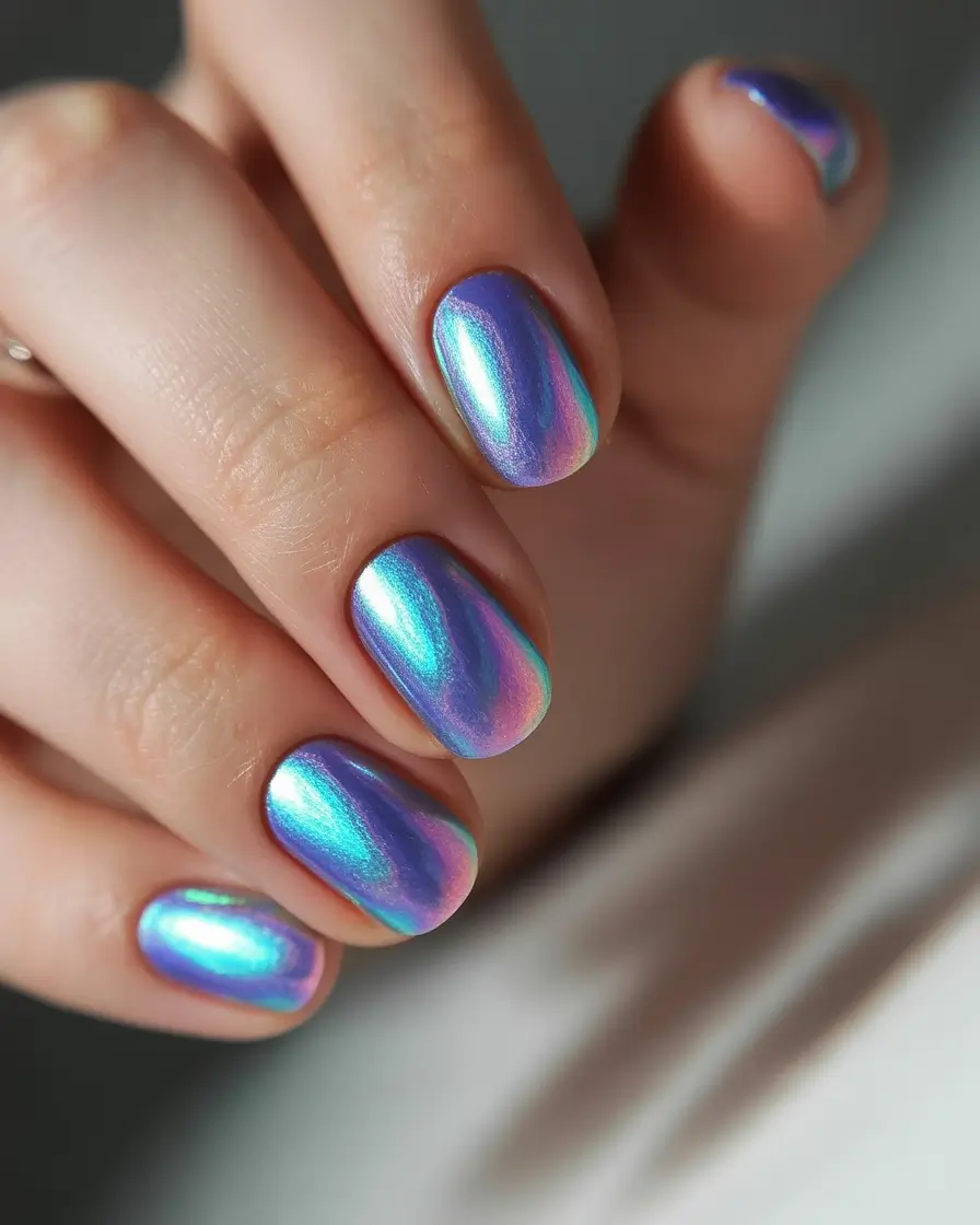 Glossy Gel Nail Designs for Summer 2025 - Opalescent Magic