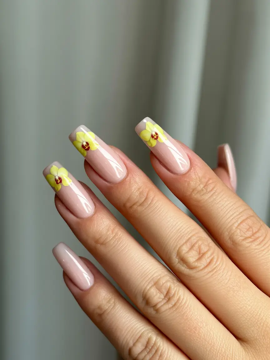 Hawaii Nail Inspo You’ll Love in 2025 Orchid Garden on Nude Square