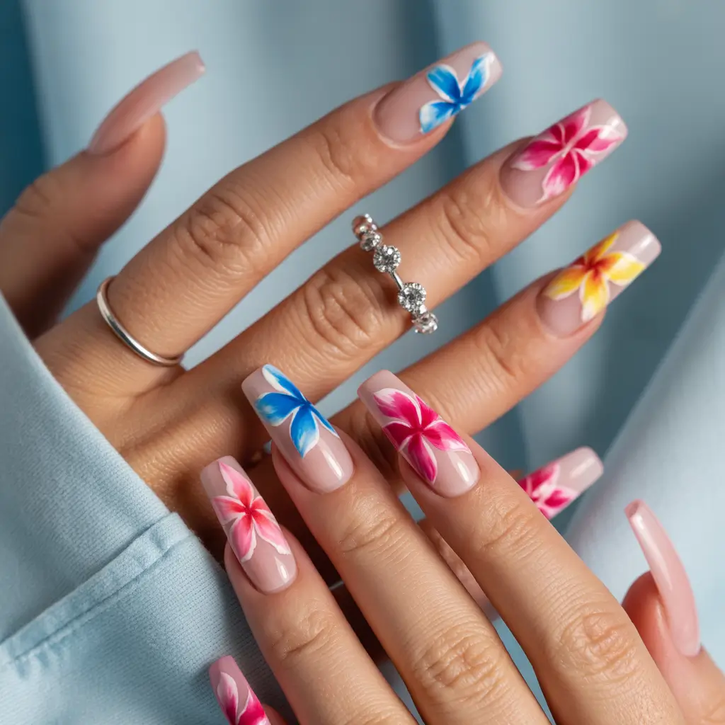 🌺 Hawaii Nail Inspo You’ll Love in 2025 Frangipani Dreams in Bloom