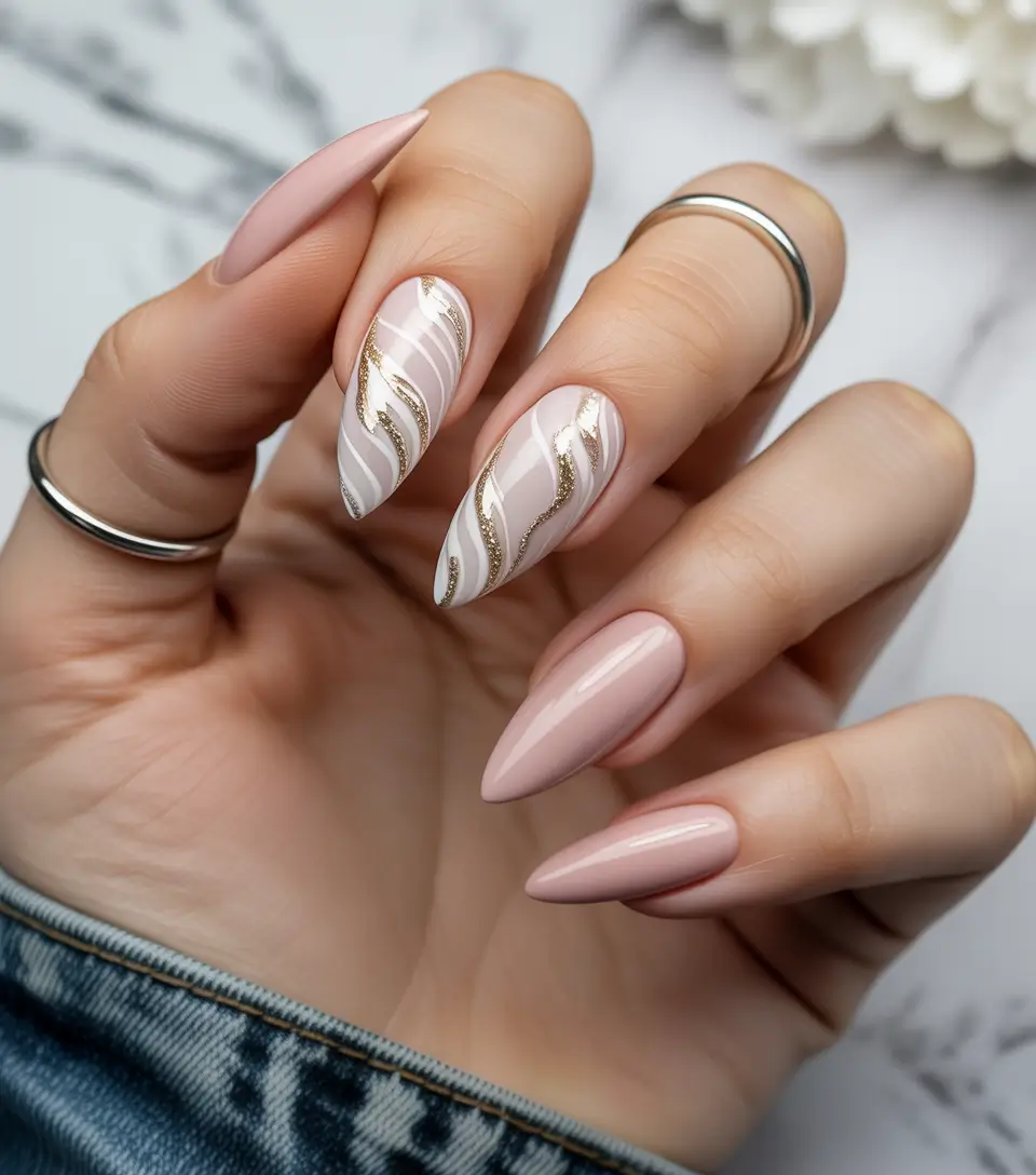 Hawaii Nail Inspo You’ll Love in 2025 Molten Sands & Nude Swirls