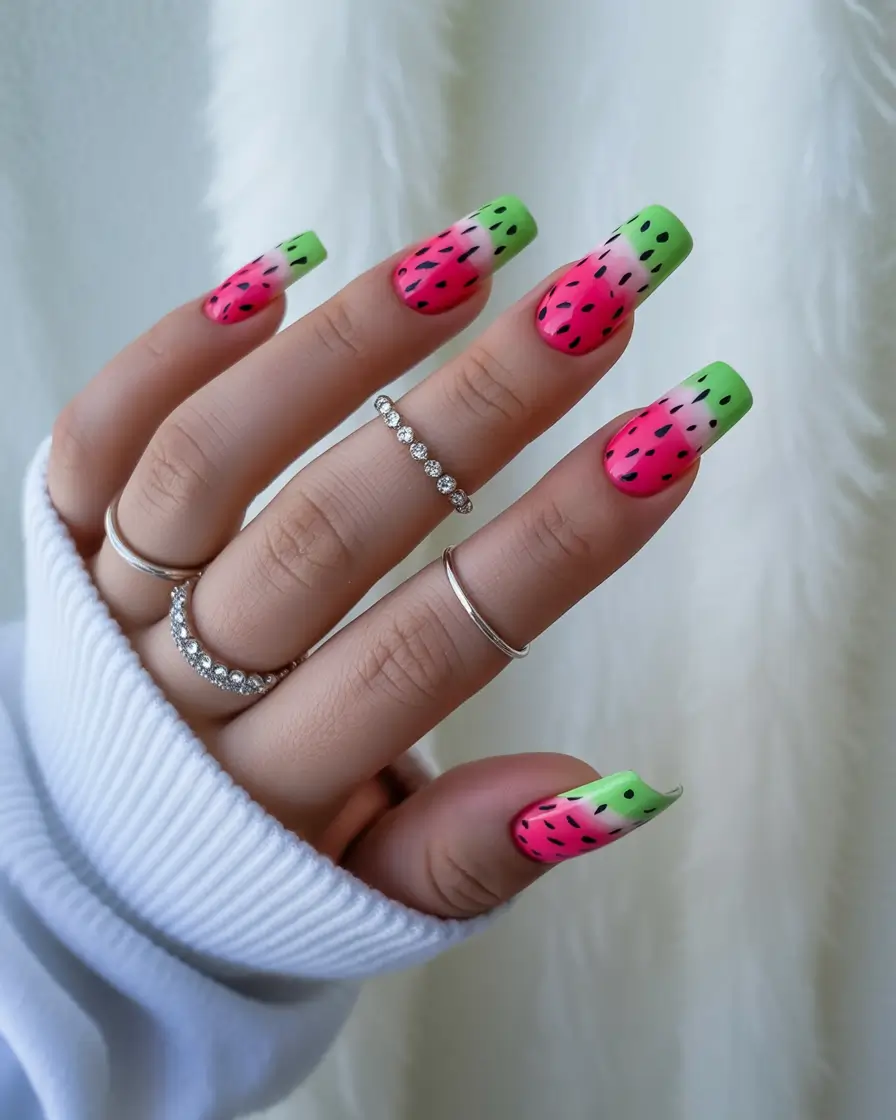 Juicy Watermelon Nails to Try in 2025 Gradient Rind to Tip Realness