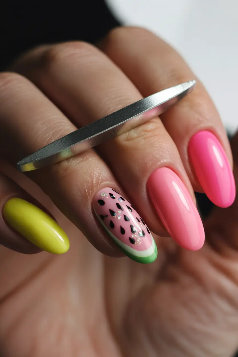 Juicy Watermelon Nails to Try in 2025 Pop Princess Pastel with a Hint of Fruit