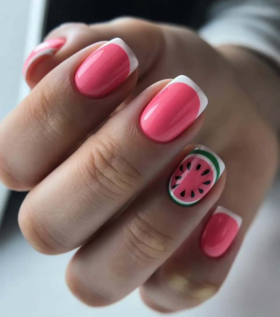 Juicy Watermelon Nails to Try in 2025 Fresh French With a Summer Twist