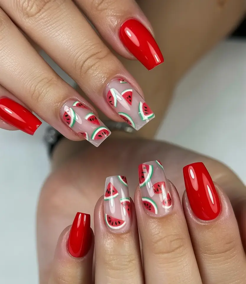 Juicy Watermelon Nails to Try in 2025 Cherry Bomb Meets Watermelon Babe