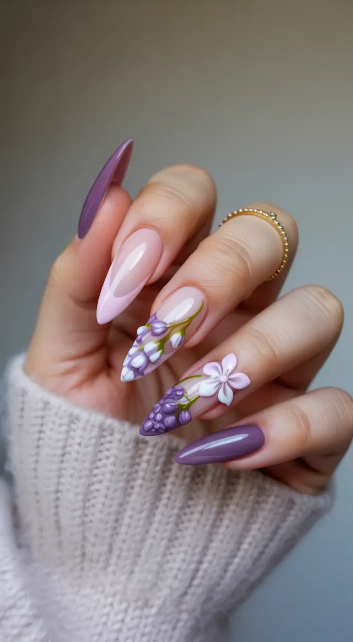 June 2025 Nail Colors Everyone’s Wearing Lavender Bloom Fantasy