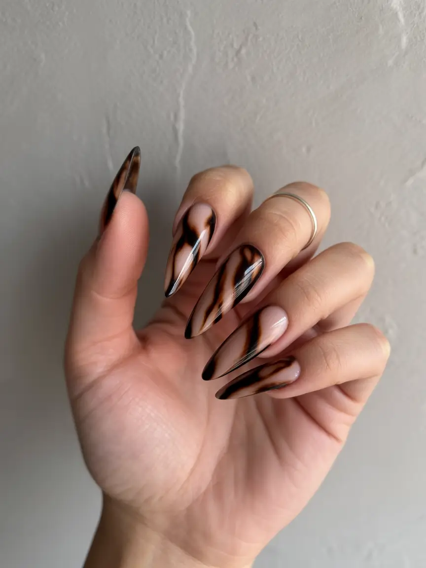 June 2025 Nail Colors Everyone’s Wearing - Tortoiseshell Chic
