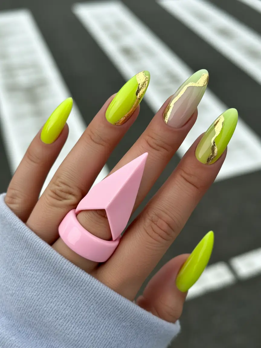 Long Summer Nail Inspo You’ll Love 2025 Highlighter Gold Glam
