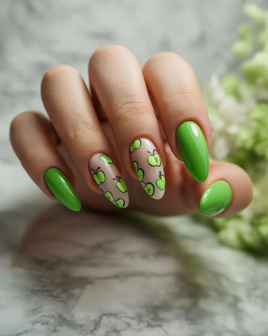 Long Summer Nail Inspo You’ll Love 2025 Green Apple Crush