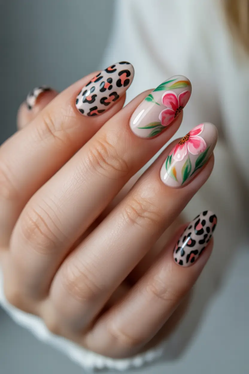 Oval Nail Inspo for Summer 2025 Looks+Floral Meets Fierce in Jungle-Inspired Glam