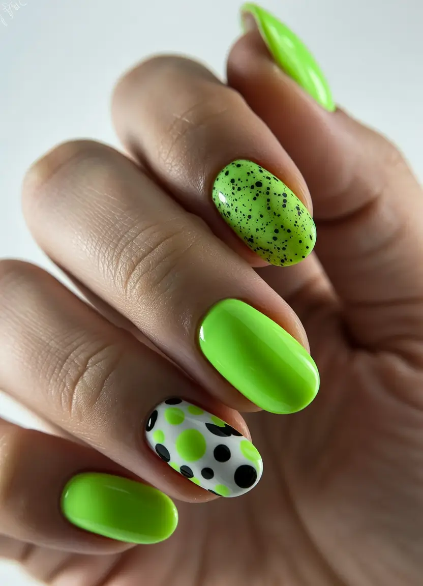 Oval Nail Inspo for Summer 2025 Looks+Lime Pop Art Party