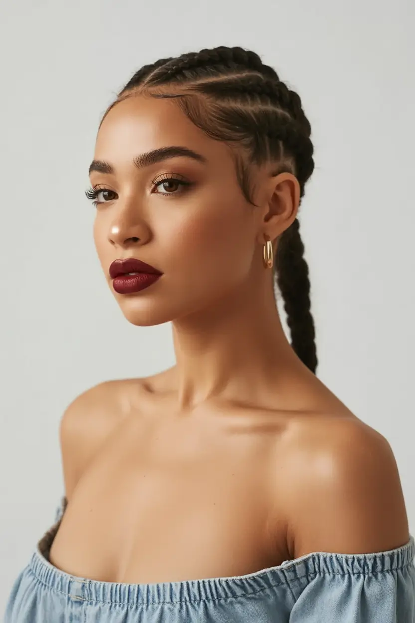 Practical Summer Swimming Hairstyles 2025 - Sculpted Cornrow Glam for Sleek Summer Days