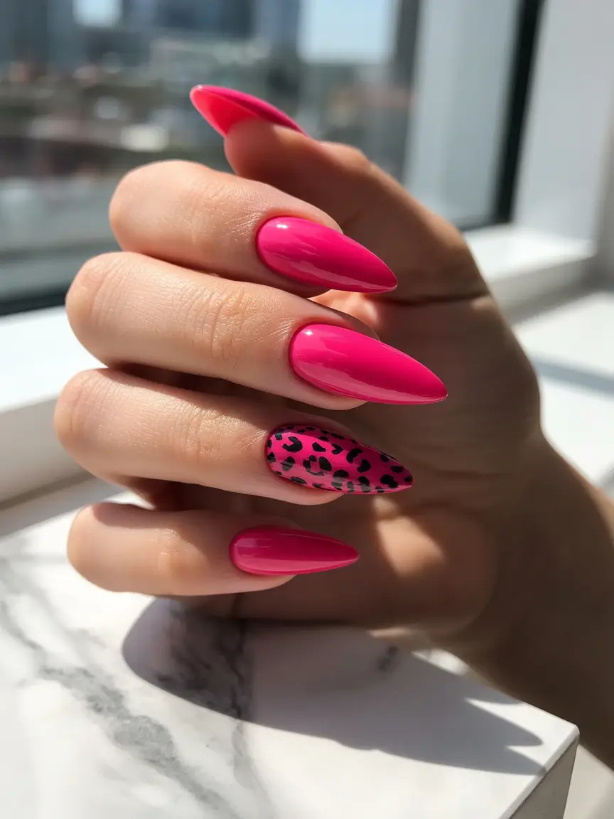 Prettiest Pink Nails for Summer 2025 Hot Pink Meets Wild Energy