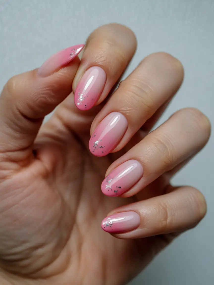 Prettiest Pink Nails for Summer 2025 Pastel Fade with Star Dust