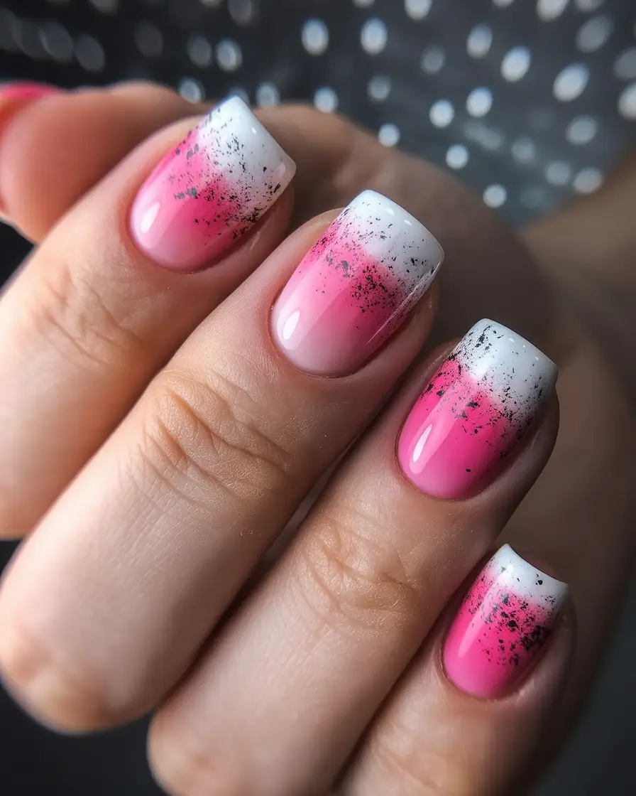 Pretty Summer Nails You’ll Want in 2025 Sunset Ombre with a Dusting of Glitter