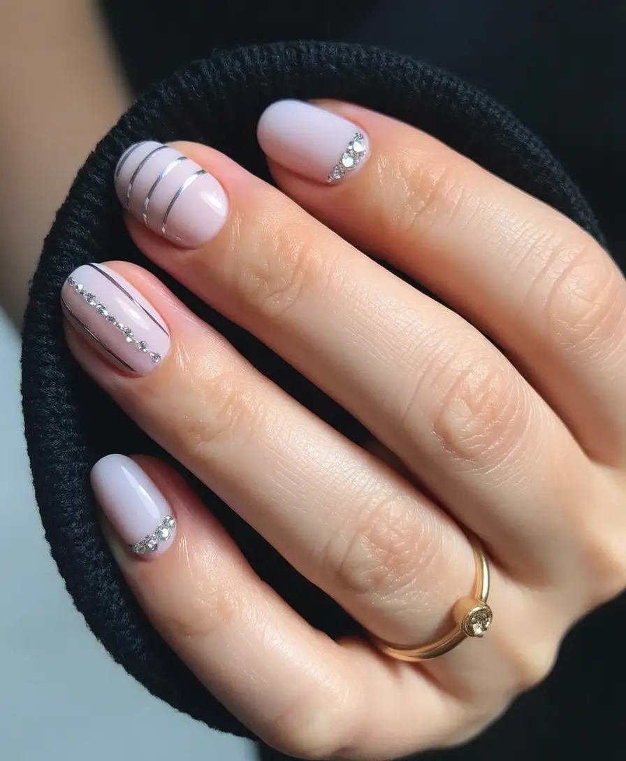 Round Summer Nails That Slay in 2025 Crystals and Chrome Lines That Gleam