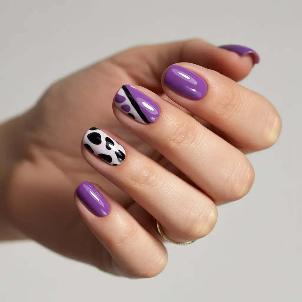 Round Summer Nails That Slay in 2025 Purple Punch Meets Modern Pop