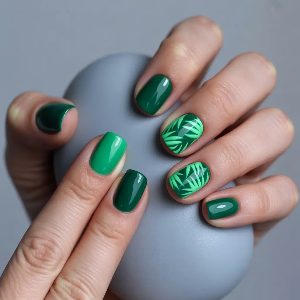 Round Summer Nails That Slay in 2025 Jungle Fever With a Glossy Finish